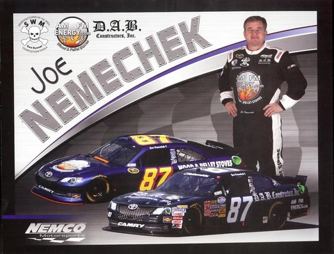 2012 Joe Nemechek AM FM Energy Toyota Camry NASCAR postcard Cover