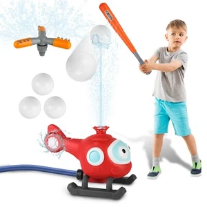 2 in 1 Outdoor Water Sprinkler Toddler Kids Baseball Batting Toy for Boys Girls - Picture 1 of 15
