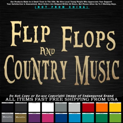 Divertidas Chanclas Divertidas Música Country Camping Verano Fiesta Amigos Calcomanía Adhesiva  Foto 1 de 4