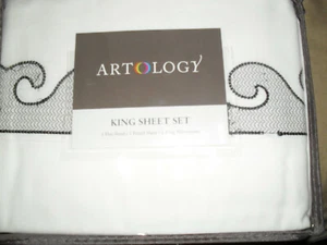 ARTOLOGY KALAM SAMARKAND SUZANI UZBEK WHITE KING SHEET SET - Picture 1 of 5