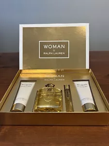 RARE WOMAN BY RALPH LAUREN 4PCE GIFT SET FOR WOMEN 3.4 OZ EDP + 2.5 OZ LOTION - Picture 1 of 5