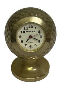 Vintage Milan Gold Finish Golf Mini Sammlerstück Mode Schreibtischuhr Briefbeschwerer - Bild 1 von 8