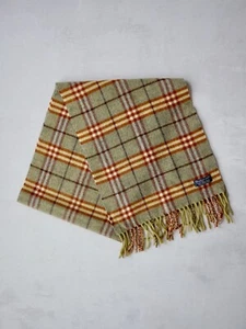 Vintage Burberry 100% Lambswool Nova Check Winter Scarf Made in England - Picture 1 of 5