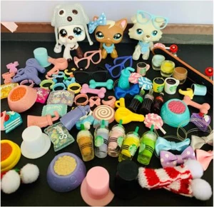 Accessori LPS casuali 15 pezzi per lps animali domestici giocattolo collare vestiti fiocco bevande telefono - Foto 1 di 4