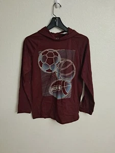 Childrens Place Boys Maroon Hooded Long Sleeve Sports Shirt Size XXL Size 16 New - Picture 1 of 3