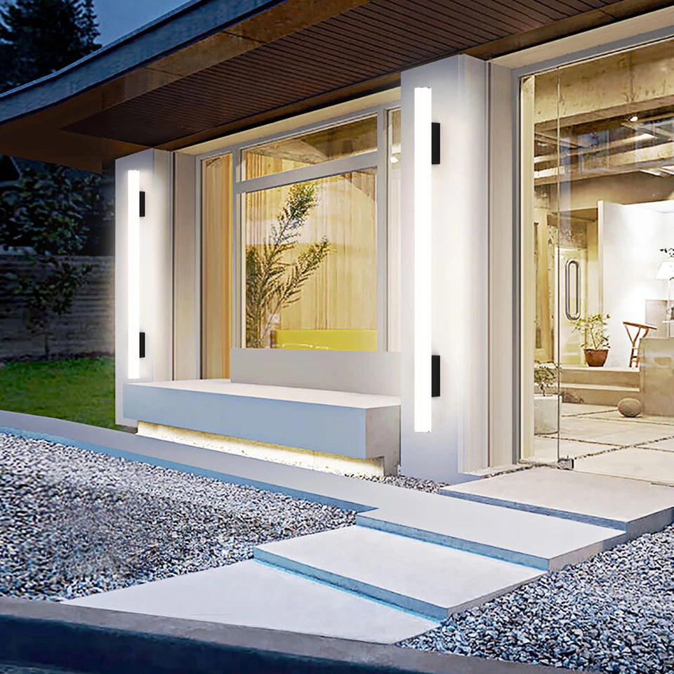 LED Wall Light Sconce Outdoor Modern Lamp Exterior Lights Long Strip Waterproof - Image 1 of 4
