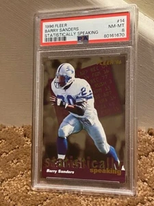 1996 Fleer Barry Sanders Statistically Speaking Insert Card PSA 8 POP 1 ONLY 1^ - Picture 1 of 1