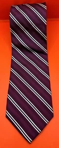 Nautica Burgundy Striped Pattern 100% Silk Tie Necktie EUC - Picture 1 of 4