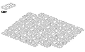 LEGO® - Plates - White - 3020-05 - 2x4 (50Stk) - Platte - Weiß - Picture 1 of 1