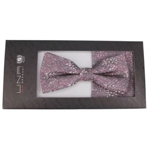 UNA Fliege Schleife Einstecktuch Set Piombo rot gemustert 82861223 - Picture 1 of 2