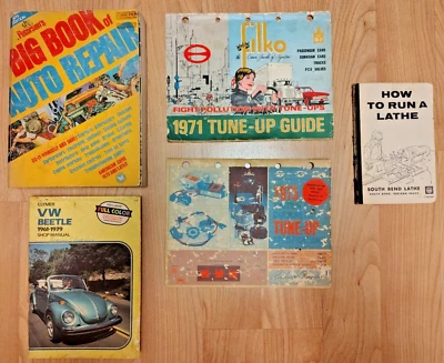 VINTAGE AUTO REPAIR MANUAL LOT - CLYMER VW PETERSON FILCO + South Bend Lathe - Изображение 1 из 4
