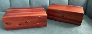Lot of 2 Vintage LANE Cedar Jewelry Trinket Boxes (Replica Chests) 9x5x3 No Key - Picture 1 of 9
