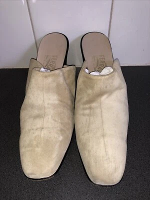 SALVATORE FERRAEGAMO WOMAN’S BEIGE SUEDE SLIP ON MULE  US SIZE 10 1/2B - Image 1 of 4
