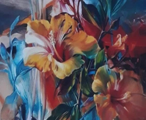 Paint by Number 30cm x 40cm Framed Art Set - Colourful Flowers - Picture 1 of 5