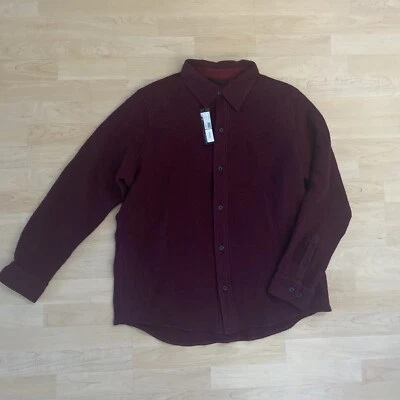 J. Lindeberg COLE WOOL OVERSHIRT Wool SHACKET Men's Medium Red NEW NWT - Image 1 of 4