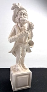 VTG Ceramic Ivory Victorian Era Monkey Playing Instrument Sax on Box Figurine 9" - Picture 1 of 12