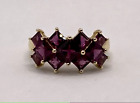 Ross Simons 14k Yellow Gold  Ring With 11 Square Rhodolite Garnets  - Size 7 3/4