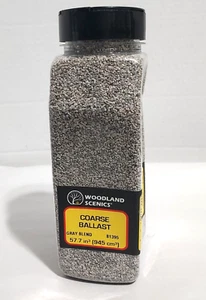 WOODLAND SCENICS GRAY BLEND COURSE BALLAST SHAKER - 32oz (57.7 cu in) -  B1395 - Picture 1 of 3