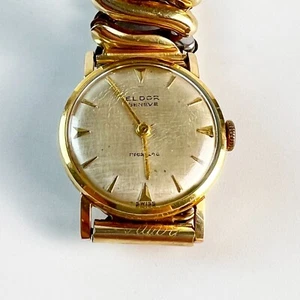 Vintage Eldor Geneve incabloc12K GF Men's Wrist Watch Swiss Made Parts Repair - Picture 1 of 4