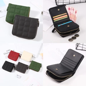 Women's Leather Coin Wallet Large-capacity Zipper Wallet ID Card Holder Purse US - Picture 1 of 14