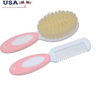 Baby Hair Brush Soft Goat Bristles Gentle Scalp Massager Ideal Cradle Cap New - Image 1 of 4