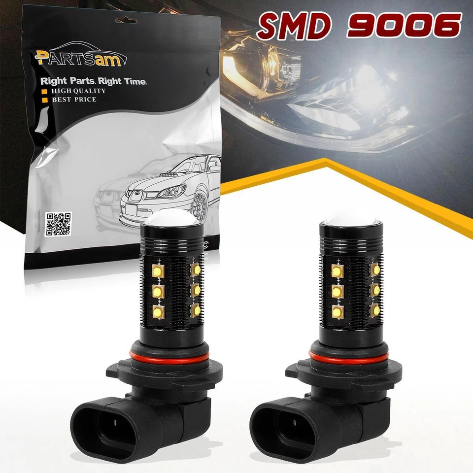 2 Pack White 6000K 9006 HB4 Super Bright Fog Driving Light Bulb Lamp Set - Image 1 of 4