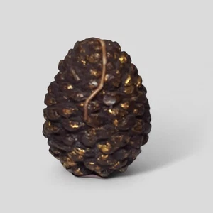 Pinecone Candle Golden Edges 4" Novelty Made in Portugal - Picture 1 of 8