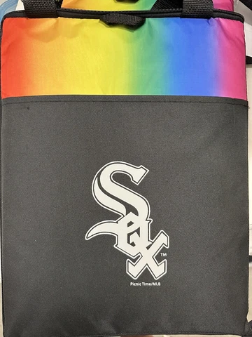 NEW MLB White Sox Throw Picnic Blanket Rainbow Colors Baseball Cover