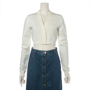 Fendi 21 years Rayon Cardigan 38 Ladies' White FZC941 cropped logo lining - Picture 1 of 20