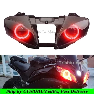 Customized Fully Headlight Assembly w/Red Angel Eye For Yamaha YZF R6 2006-2007 - Picture 1 of 24