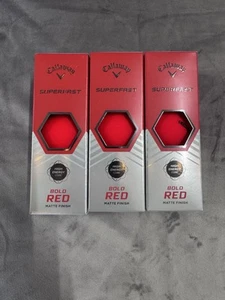 Callaway Golf Superhot Bold RED Golf Balls ~NEW~ THREE {3} Balls - Picture 1 of 5