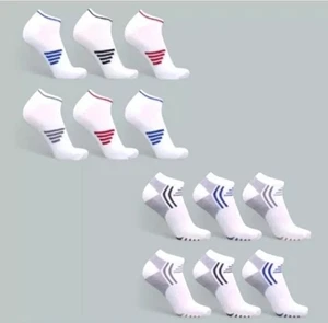 Mens Trainer Ankle Socks Adults Shoe Liners Running Cycle Gym Sports 6 Pairs - Picture 1 of 7