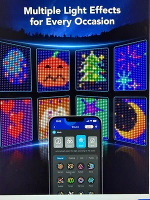 Govee Curtain Lights H70B1 520 LEDS WiFi Dynamic Light Art Canvas Multicolor - Image 1 of 4