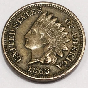 1863 Indian Head Penny Beautiful High Grade Coin Rare Date - Picture 1 of 2