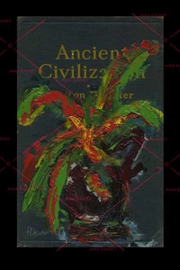 Plant in Vase on Book Board Graphic = Original OIL PAINTING = C Peterson SURREAL - Picture 1 of 9
