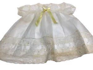 Sheer Embroidered Vintage Lace Baby Dress - Picture 1 of 5