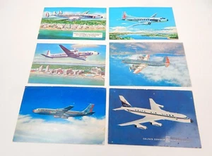 2B Lot Of 6 Airlines Postcards American Eastern Delta Various Aircraft - Picture 1 of 5