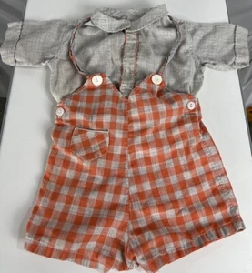 50s 60s Brockways Short Overalls Sunsuit Size 3 Vintage Plaid Button - Picture 1 of 4
