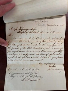 1869 Letter Powder Magazine Removal South Carolina State Capitol, RECONSTRUCTION - Picture 1 of 4
