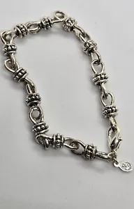 Bracciale Vintage PD PREMIER DESIGNS 8" Nero Anticato Tono Argento Catena Avvolgente - Foto 1 di 5