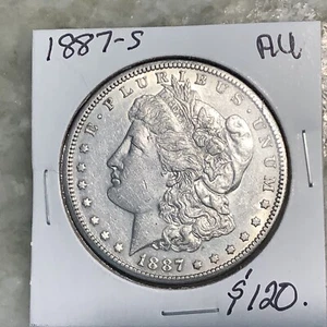1887-S Silber Morgan Dollar AU - Bild 1 von 2
