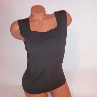 Kate Hill Tank Top Women Petite Large PL Brown Square Neck Solid - Image 1 of 4