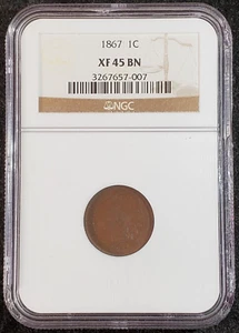 1867 Indian Head Cent NGC XF45 3267657-007 Exquisite Coin Rare - Picture 1 of 10