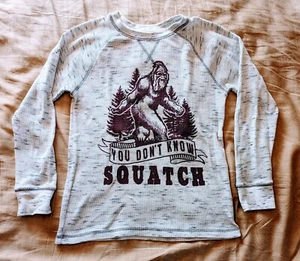 Kids Arizona Jeans You Don't Know Squatch Sasquatch Bigfoot Thermal Shirt Size M - Picture 1 of 8