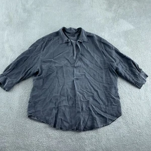 Zara Woman Gray Premium Denim Button-Up Shirt With 3/4 Sleeves 5927 - Picture 1 of 7