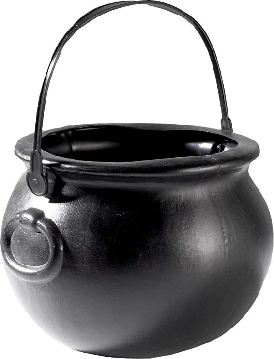 15cms Black Plastic Witches Cauldron Halloween Fancy Dress Trick Or Treat - Image 1 of 1