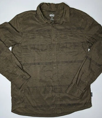 Camisa REI COO-OP Para Hombre Mediana LS Estampado Botón Delantero Fitness Senderismo Aire Libre Foto 1 de 4