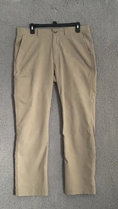 Pantalones de golf Roundtree Yorke Performance para hombre talla 34 caqui poliéster flexible informales - Imagen 1 de 9