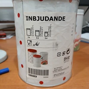 IKEA INBJUDANDE Set Of 3 Nesting Tins With Lids - New from 2015 - Picture 1 of 7