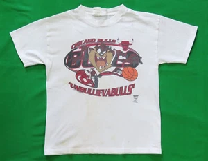 Chicago Bulls 1990's Vintage Kids T Shirt 1997 Tazmanian Devil Taz Tour Champ - Picture 1 of 7